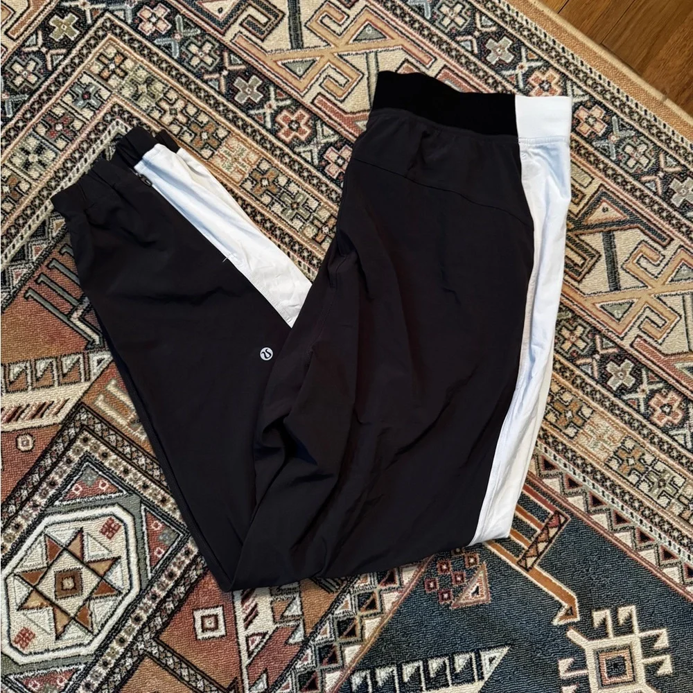 Lululemon Adapted State High-Rise Jogger Black Gray White Colourblock 12